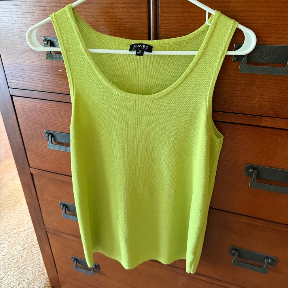 Jones New York Green Fitted Sleeveless Tank Top